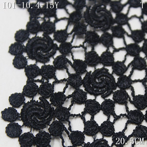 Nuovo stile del produttore eco-friendly pizzo in poliestere 100% 20cm nero rosa Guipure ricamato pizzo per il cucito di abbigliamento - Product Image 3