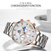 Nouvelle Montre à Quartz de Luxe 1901 pour Homme, en Acier Inoxydable Incrusté de Diamants, Étanche avec Aiguilles Lumineuses et Affichage du Cadran