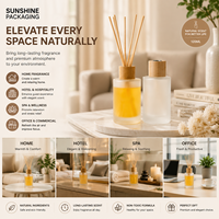 Bouteille diffuseur en verre dépoli transparent 120 ml avec couvercle en bois – Contenant de luxe pour parfum d'ambiance, idéal pour la décoration du salon