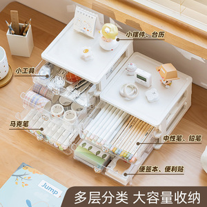 Office Organizer <b>Drawer</b> <b>Storage</b> Box 17.5Cm X 17.5Cm X 15.6Cm <b>Stackable</b> With Lid For Desk Stationery <b>Storage</b> - Product Image 3