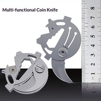 Couteau pliant multifonctionnel EDC pour le camping en plein air, la défense personnelle, en acier au carbone, avec clé à molette et porte-monnaie, portable