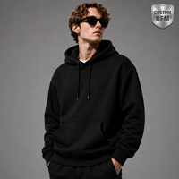 Sweat à capuche surdimensionné personnalisable de haute qualité sans cordon, impression personnalisée, molleton français épais