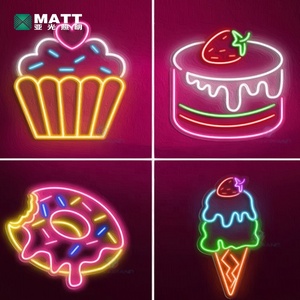 MATT 2024 Fabricación de la fábrica drop shipping colorido helado comida <span class=keywords><strong>restaurante</strong></span> usando decoraciones personalizado interior led letrero de neón - Product Image 4