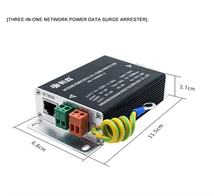 หน้าจอจับสัญญาณเครือข่าย220V 10/100Mbps ตัวป้องกันไฟกระชากอีเธอร์เน็ต SPD 3-in-1สำหรับสวิตช์เครือข่ายโลหะระบบกล้องวงจรปิด - Product Image 3