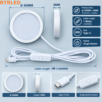 Lampe de nuit Type-C 5V à intensité variable double CCT Blanc chaud/Blanc, Kit de lampe LED Bambu Lab 001 - Parfait pour les lampes imprimées en 3D, Lampe LED Puck