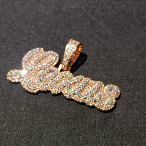 <span class=keywords><strong>Collar</strong></span> con Colgante de <span class=keywords><strong>Nombre</strong></span> Cursivo <span class=keywords><strong>Personalizado</strong></span> en <span class=keywords><strong>Oro</strong></span> Rosa, Moderno con Incrustaciones de Zirconia Cúbica, Hecho de Latón y Zircón con Cadena Tipo Soga - Product Image 6