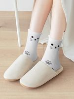 5 paires de chaussettes d'hiver tricotées anti-bactériennes à motif de chat mignon pour femmes, cadeaux amusants pour les amoureux des chats, chaussettes de Noël parfaites