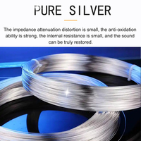 Argent pur 99,999 % 0,5 mm 1 mm Cryogénique -190 °C ℃   Câble de raccordement traité pour DIY, audio, haut-parleur, casque, alimentation, caméra de voiture, OEM, ODM