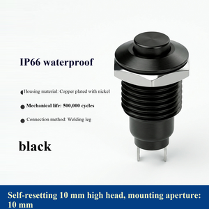 Interrupteur à bouton-poussoir LED autobloquant à réinitialisation, 10 mm, en acier inoxydable, IP65, 220 V, 1NO1NC - Product Image 3