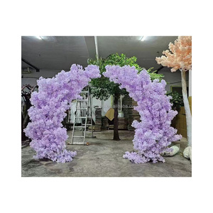 Arco di Fiori Artificiali di Ciliegio Bianco Champagne per Decorazione Matrimoniale, Arco Floreale per Scenografia - Product Image 6
