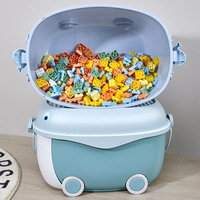 Panier de rangement grande capacité avec couvercle pour jouets d'enfants (porc, dauphin), blocs de construction, collations de bébé, poupées et vêtements domestiques