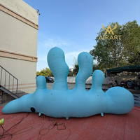 Ornement géant gonflable bleu en forme de monument pour la décoration de parc, ballon corail gonflable pour l'affichage de thèmes marins lors de fêtes