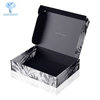 Boîte d'expédition en carton ondulé noir personnalisée pour cadeaux de luxe : chaussures, vêtements, t-shirts, chaussettes, cravates, parfums