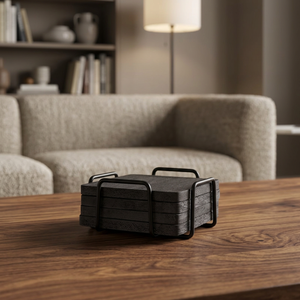 Posavasos Cuadrados de Madera de Lujo para Tazas de Té y Café, Grabado Láser Personalizado, Diseño Minimalista Hecho a Mano, Bodas, Empaque Personalizado - Product Image 5