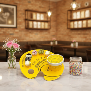 ETpack Mini bac à papier pour crème glacée Cône croustillant Cône boule de crème glacée Palette de cartes en papier jetable Planche à <span class=keywords><strong>dessin</strong></span> Drip-prooTray - Product Image 3