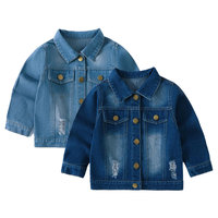 Nouvelle arrivée printemps automne enfants jean manteau mode lavé enfants outwear déchiré petite fille veste en jean