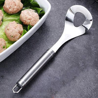 Cuillère à boulettes créative à long manche avec trou ovale anti-adhésif, outil de fabrication de boulettes DIY