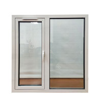 Fenêtre à battant en vinyle avec design américain, cadre en PVC/UPVC, verre trempé, options de battants et moustiquaire incluse pour salle de bain