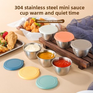Contenedor de mantenimiento fresco de acero inoxidable con oso, tapa de caja de inmersión, accesorio de cocina transfronterizo para salsa sellada de pollo frito - Product Image 3