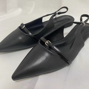 Sandales plates d'été sexy pour femmes, mules élégantes à bout pointu avec bride arrière, chaussures formelles pour filles, claquettes d'extérieur - Product Image 2