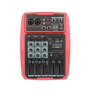 professional 4 channels wireless connection audio mixer with sound card