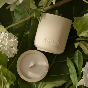 Aikun ขี้ผึ้งถั่วเหลืองเทด้วยมือหรูหราและเทียนเซรามิกกลิ่นหอมยาวนานสำหรับงานแต่งงานกลางและกิจกรรมพิเศษ - Product Image 3