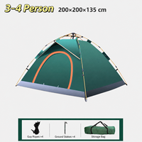 Tente de camping automatique Oxford pour 2 à 4 personnes, quatre saisons, pliable, installation rapide, 1000-1500 mm, imperméable, anti-moustiques, tente de plein air