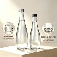 330ml 500ml Maßgefertigte Borosilikat-Glaswasserflasche Großhandel für Limonade Saft Luxuriöses UV-Glasgefäß mit Deckel Mattiertes Glasgefäß