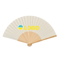 Abanico de Mano Plegable de Madera Natural con Impresión Personalizada, Estilo Español de Color Sólido