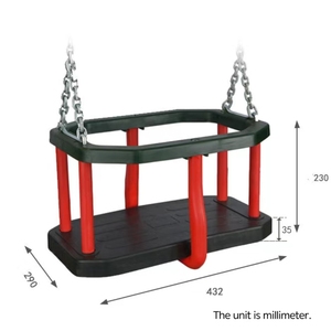 Asiento de columpio para niños pequeños con respaldo alto, columpio verde para niños - Product Image 2