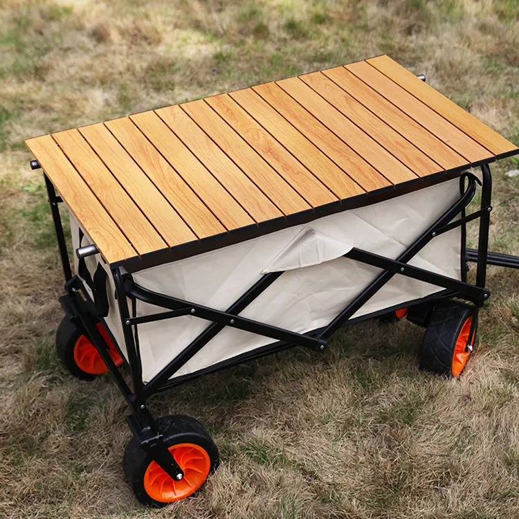 Outdoor-Camping-Trolley-Wagen Outdoor-Strand-Camping-Einkauf mehrzweck-Klappwagen mit 4 Rädern