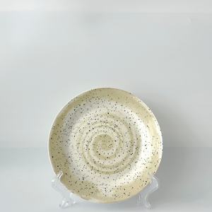 2026 nuevos platos de cerámica de remolino rústico-Beige claro con puntos oscuros elegante vajilla de cocina para presentación de comidas y exhibición en el hogar - Product Image 5