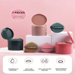 7 pièces/ensemble coussin d'air éponge haute densité respectueux de la peau s'adapte au visage goutte d'eau humide Ang sec bouffée de beauté à double usage - Product Image 5