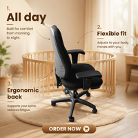 Chaise de bureau de direction moderne à dossier mi-haut de haute qualité avec hauteur réglable et pivotante pour le bureau à domicile