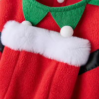 Kostum Natal Elf MEIQIPETBABY untuk Hewan Peliharaan, Set 2 Potong, Sweater Anjing Kucing dengan Kantong Hadiah dan Penutup Mata, Ukuran S-XL
