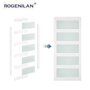 Puerta Corredera Interior de Vidrio Blanco y Aluminio Estilo <span class=keywords><strong>Granero</strong></span> Francés Rogenilan, Divisor de Habitaciones, Puertas <span class=keywords><strong>Granero</strong></span> - Product Image 3
