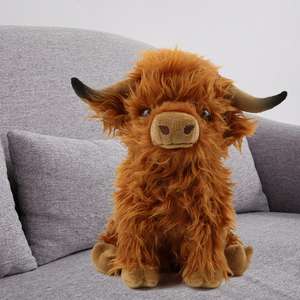 Peluche super douce d'animal en peluche de vache brune des Highlands personnalisée de Offres Spéciales avec des techniques brodées de remplissage de coton de pp - Product Image 5