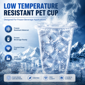 Gobelet en PET résistant aux basses températures, gobelet en plastique transparent pour boissons froides, pour boissons glacées avec couvercle, gobelet jetable, service OEM - Product Image 1