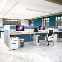 Poste de travail de bureau moderne bleu 2 4 6 personnes cloison bureau bureau modulaire poste de travail pour 2 personnes