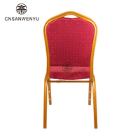 Chaise empilable pour tous lieux, finition dorée premium, assise en acier pour banquets de luxe, hôtels, événements de gala, design anti-corrosion