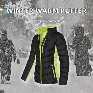 High Quality Winter Bomber Jacket Unisex Hooded Thermal Loose ODM Front <b>Bubble</b> <b>Coat</b> Quilted Warm Outerwear Private Label Bulk - Product Image 2