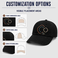 Casquette de baseball en jean noir avec broderie abstraite pour le streetwear décontracté quotidien, le sport en plein air, chapeau à 6 panneaux et visière incurvée
