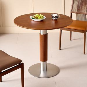 Mesa de Comedor de Madera Maciza Estilo Vintage con Estructura Metálica, Juego de Restaurante para Apartamentos, Uso Doméstico, Casas de Huéspedes, Cafeterías y Salones de Té - Product Image 2