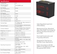 Batterie rechargeable au plomb-acide scellée longue durée CSB GPL12520 12V 52Ah avec une durée de vie de 3 à 5 ans et un taux de charge de 15,6A pour les systèmes d'alimentation sans interruption (UPS)