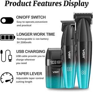 <span class=keywords><strong>Tagliacapelli</strong></span> Professionale USB a Due Velocità con Lama in Ceramica, 9000 RPM, Display LCD Regolabile, per Uso Domestico, Istruzioni in Inglese - Product Image 5