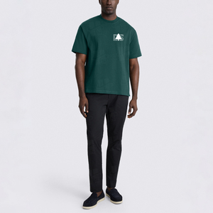 Camiseta Deportiva para Hombre, Estilo Clásico, con Hombros Caídos, 230 g/m², Impresión Flock Personalizada al por Mayor, de Algodón Peinado que Absorbe la Humedad - Product Image 2