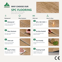 Revêtement de sol SPC étanche 8 mm à âme rigide, aspect bois naturel, système de pose à clipser pour chalets de vacances et appartements locatifs