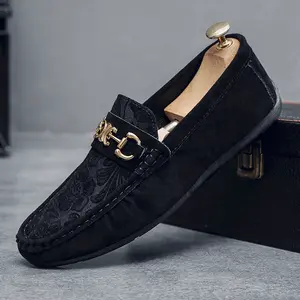 2023 Genuine Leather Brand Summer Shoes Slip On Large Size Embroidery Flat With Slingback Outside Slippers Metal Chains Mules