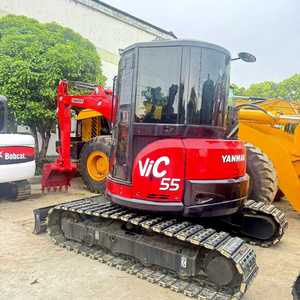 Excavadora de cadenas Yanmar Vic 55 de color rojo, equipo de construcción de alta resistencia. - Product Image 1
