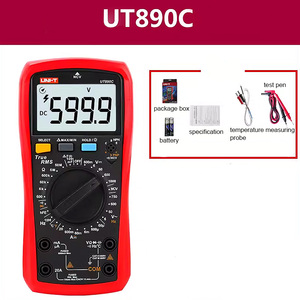 Multímetro digital UT890C, amperímetro manual de voltaje de temperatura de frecuencia, CA, CC, condensador DMM, Tes, 1 unidad - Product Image 4